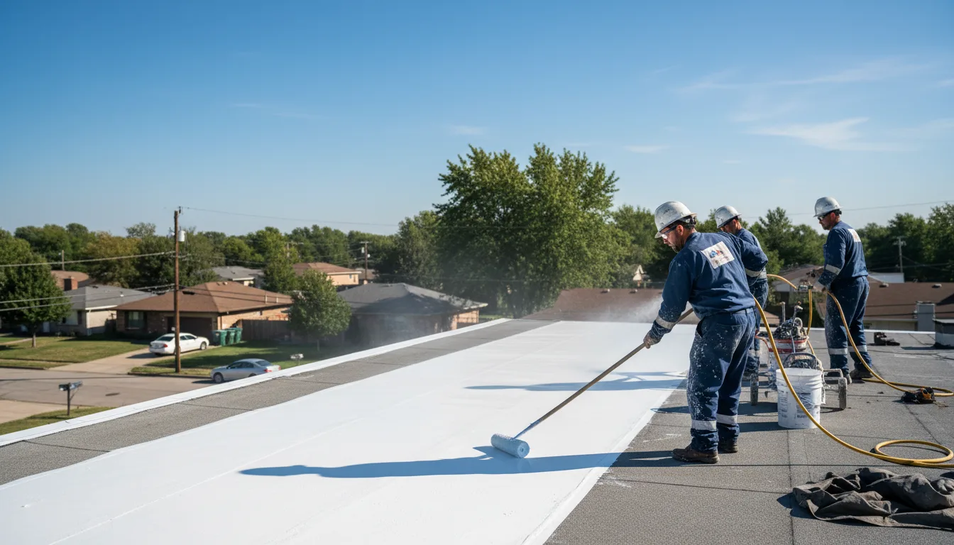 Commercial roof coating in Twin Oaks, OK near me